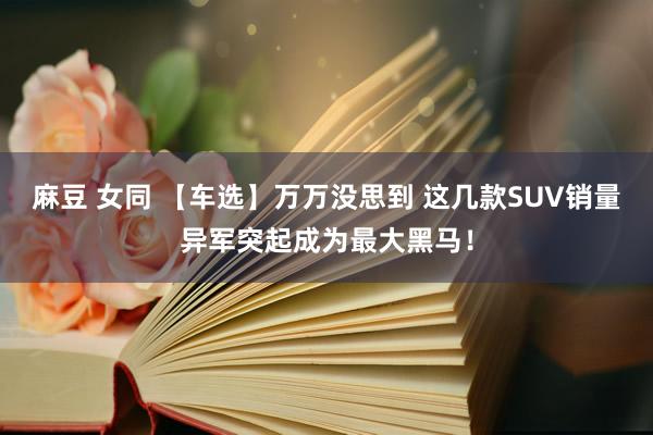 麻豆 女同 【车选】万万没思到 这几款SUV销量异军突起成为最大黑马！