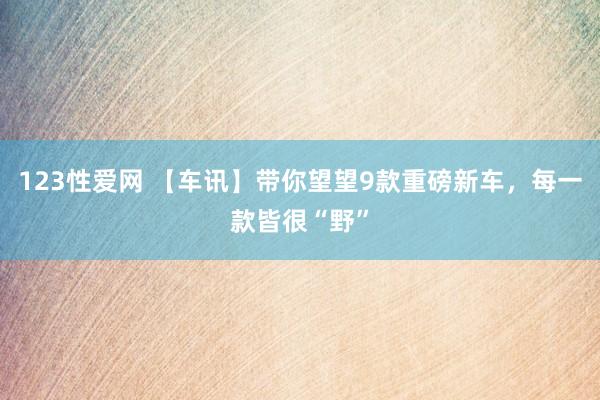 123性爱网 【车讯】带你望望9款重磅新车，每一款皆很“野”