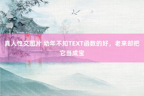真人性交图片 幼年不知TEXT函数的好，老来却把它当成宝